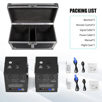 Lot de 2 machines à étincelles froides 700 W avec flight case