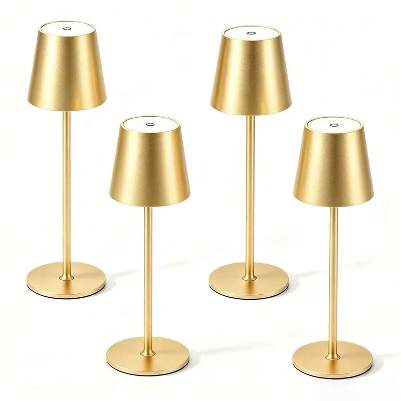 Lampes de table sans fil rechargeables – lot de 4 lampes dorées