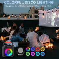 Machine karaoké lumineuse portable, 2 micros sans fil, Bluetooth 5.0, 15 W