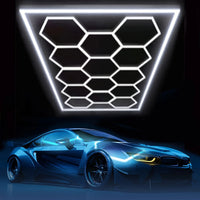 Plafonnier LED hexagonal – configuration de 14 hexagones avec cadre