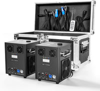 Lot de 2 machines à étincelles froides 700 W avec flight case