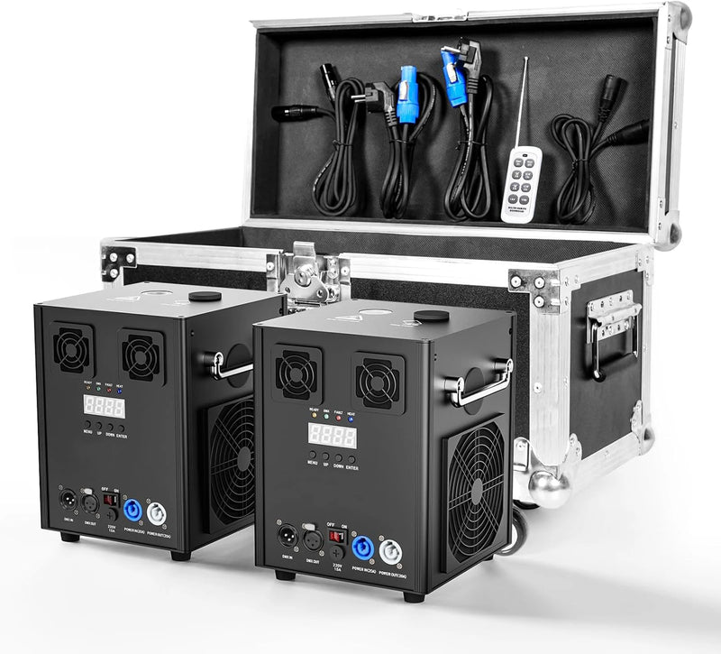 Lot de 2 machines à étincelles froides 700 W avec flight case