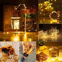 Guirlande photo lumineuse à pinces LED – guirlande dans des bocaux, une lanterne et des bouquets