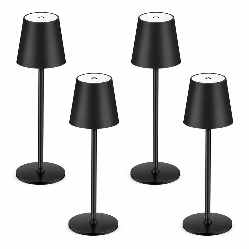 Lampes de table sans fil rechargeables – lot de 4 lampes noires