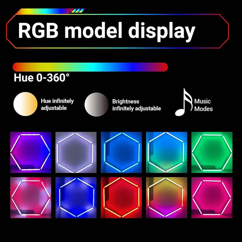 Barres LED hexagonales RGB – vue 11