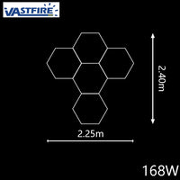 Plafonnier LED hexagonal – disposition de 5 hexagones de 225 x 240 cm