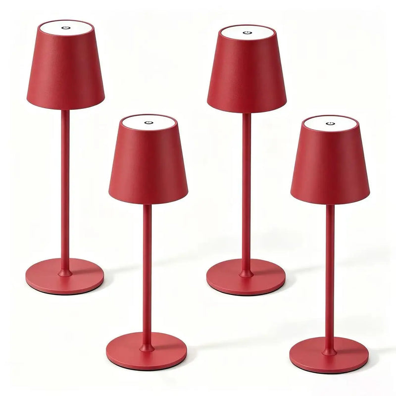 Lampes de table sans fil rechargeables – lot de 4 lampes rouges