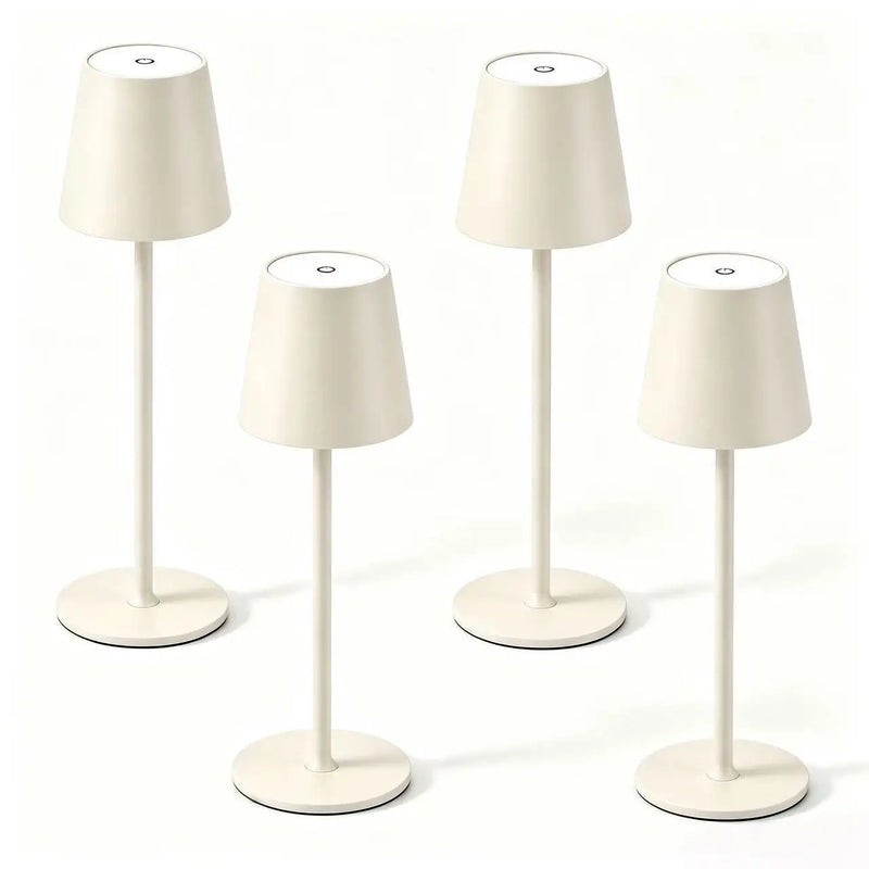 Lampes de table sans fil rechargeables – lot de 4 lampes crème