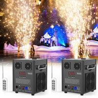 Lot de 2 machines à étincelles froides 700 W avec flight case