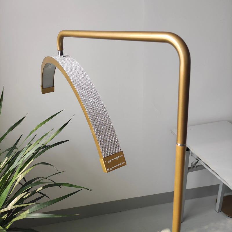 Lampe demi-lune LED sur pied – Doré, modèle A
