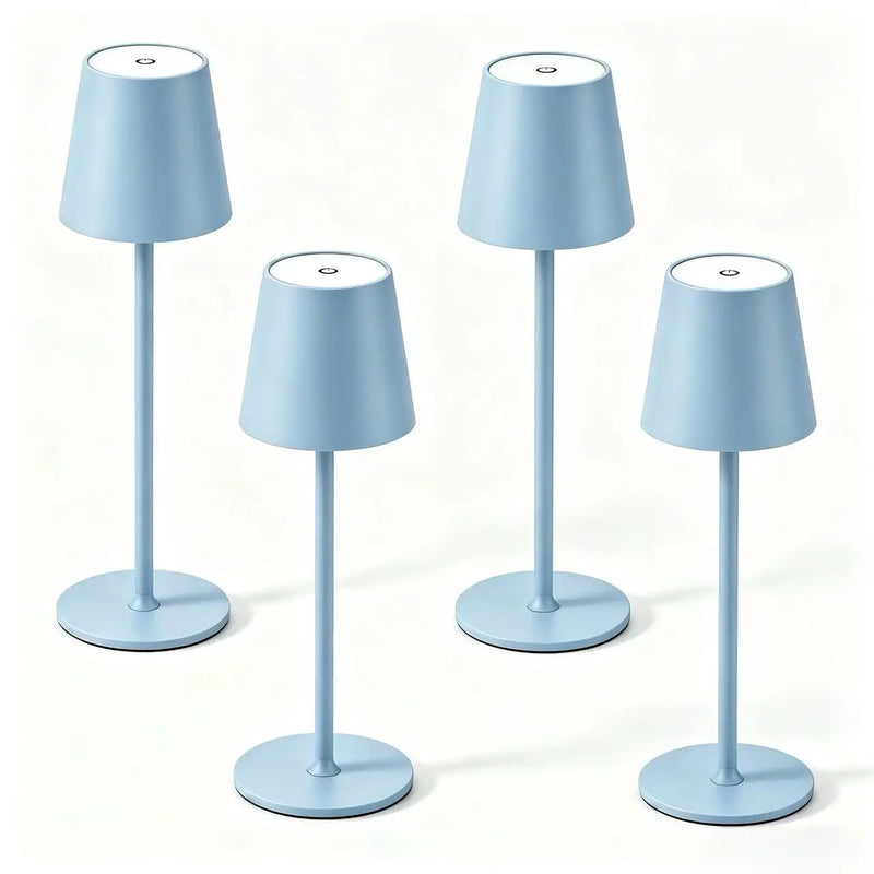 Lampes de table sans fil rechargeables – lot de 4 lampes bleues