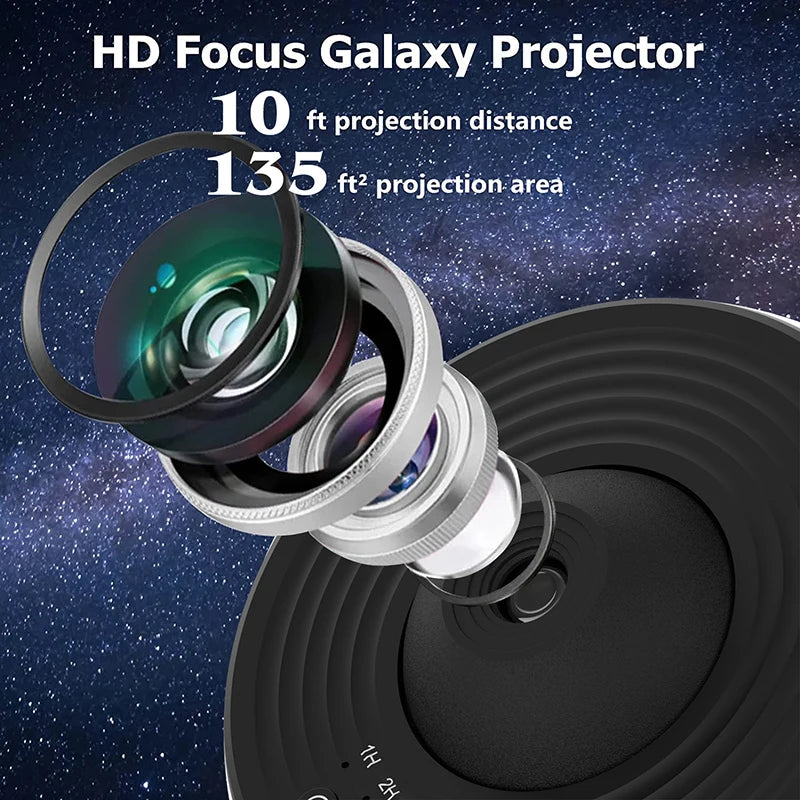 Projecteur ciel étoilé galaxie 12 scènes, rotation 360° et minuterie