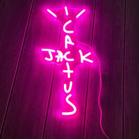 Néon LED Cactus Jack – version rose allumée