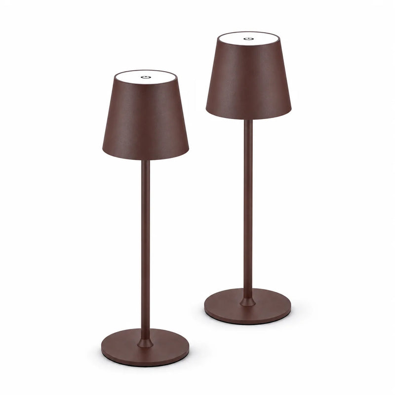 Lampes de table sans fil rechargeables – lot de 2 lampes marron