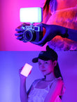 Panneau LED vidéo RGB 120 LED avec diffuseur, noir ou blanc, 3 100 mAh