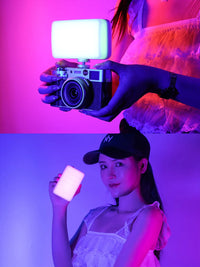 Panneau LED vidéo RGB 120 LED avec diffuseur, noir ou blanc, 3 100 mAh