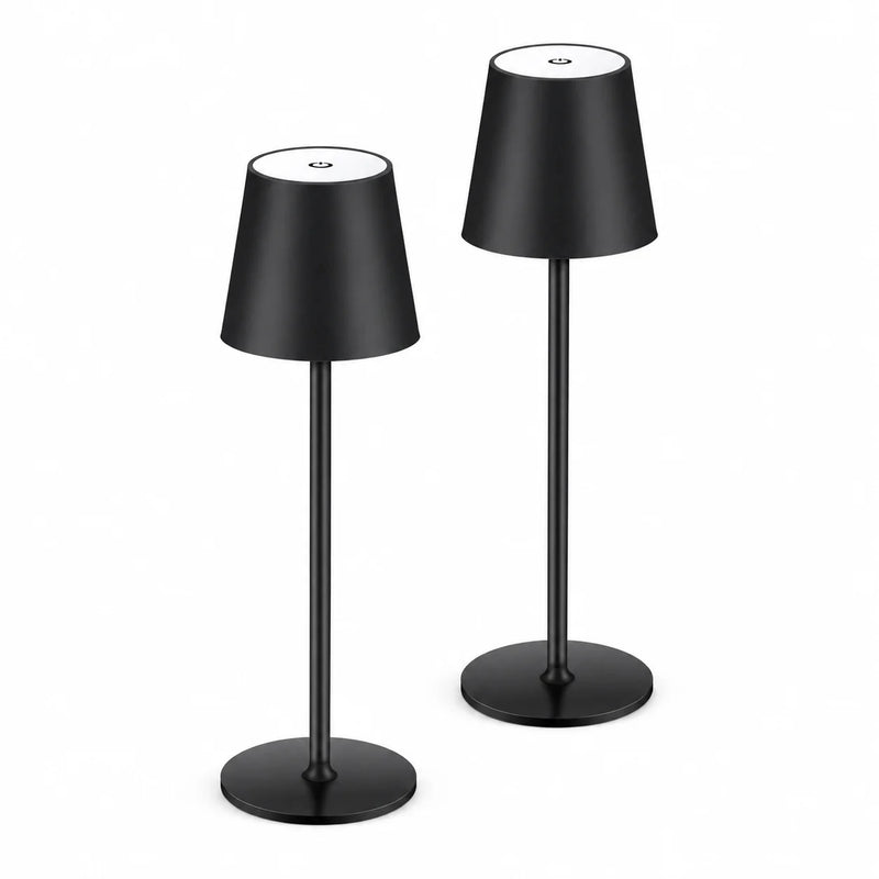Lampes de table sans fil rechargeables – lot de 2 lampes noires