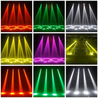 Lot de 4 lyres LED 150 W – faisceaux colorés et projections de gobos au sol