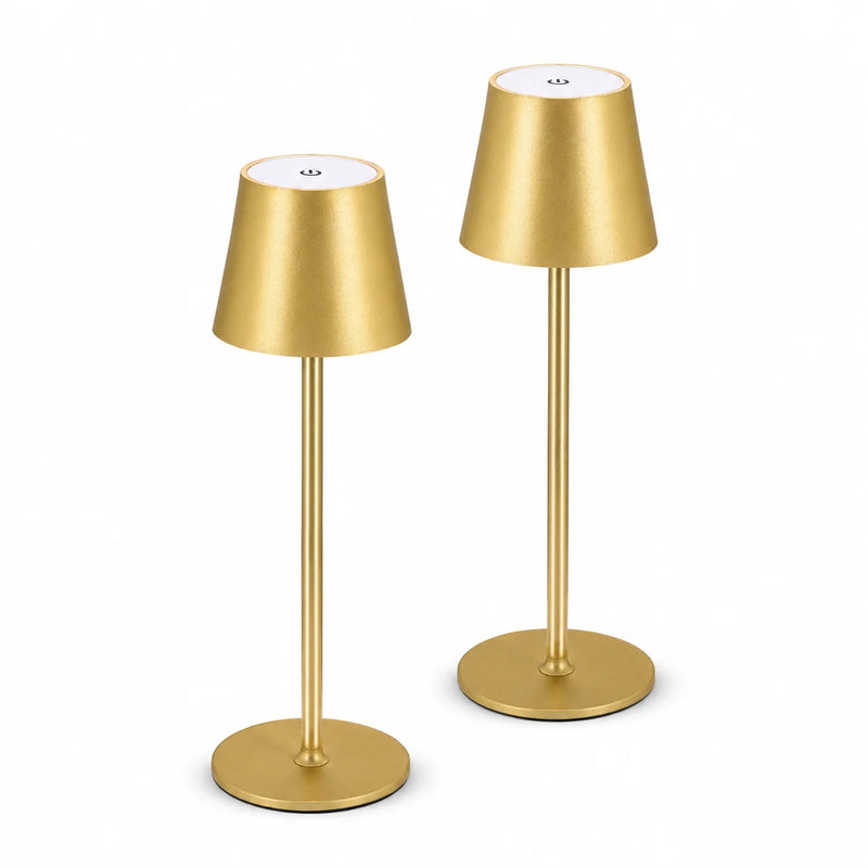 Lampes de table sans fil rechargeables – lot de 2 lampes dorées