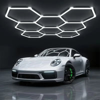 Plafonnier LED hexagonal – configuration de 8 hexagones