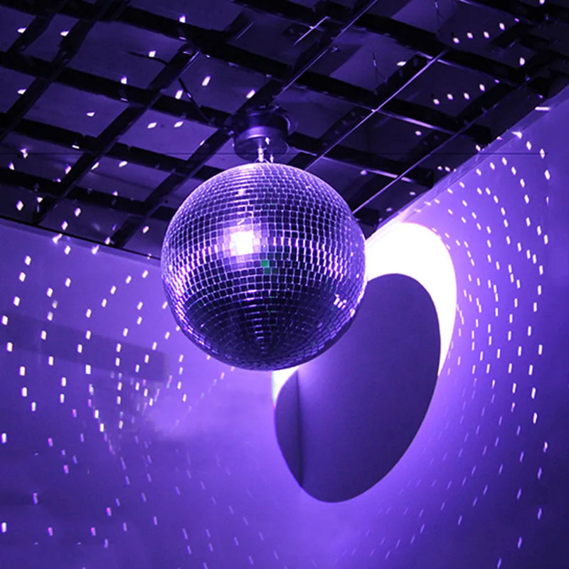 Boule à facettes disco en verre, 10 à 30 cm, sans moteur