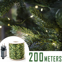 Guirlande lumineuse fil vert LED 10 à 200 m, IP65, blanc ou blanc chaud