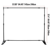 Support de fond photocall – dimensions du cadre : largeur de 145 à 240 cm et hauteur de 95 à 240 cm