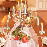 Bougies LED ivoire avec télécommande – bougies sur une table de fête