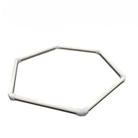 Barres LED murales de détailing – hexagone lumineux blanc à six côtés sur fond blanc