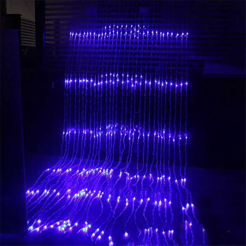 Rideau lumineux cascade LED 220 V, 4 couleurs, 3 x 3 m ou 3 x 2 m