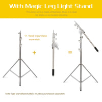 Bras girafe d'éclairage inox 106 à 249 cm – bras à ajouter à un pied d'éclairage vendu séparément