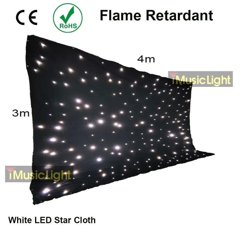 Rideau ciel étoilé LED sur velours noir avec contrôleur DMX, de 2 x 3 m à 4 x 10 m