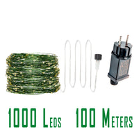 Guirlande lumineuse fil vert LED 10 à 200 m – modèle de 100 m à 1000 LED