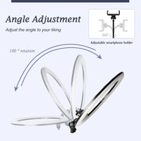 Anneau lumineux 45 cm – réglage de l'angle, rotation de 180° et support de téléphone orientable