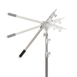 Bras girafe d'éclairage inox 106 à 249 cm, avec sac de lest