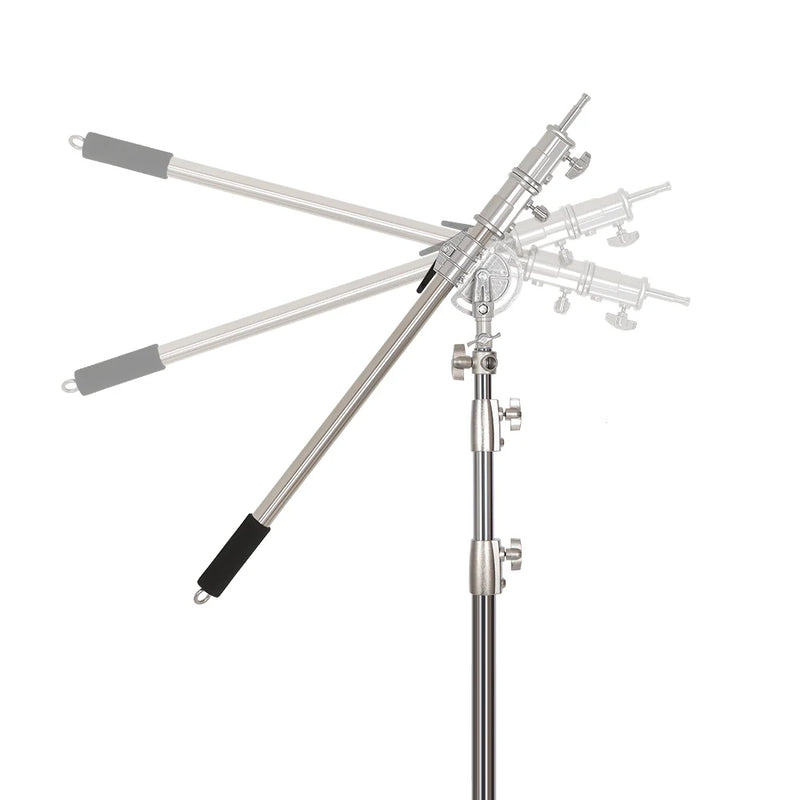 Bras girafe d'éclairage inox 106 à 249 cm – bras télescopique incliné sous plusieurs angles