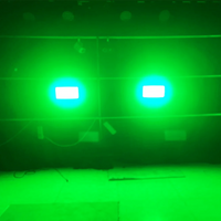 Stroboscope LED 200 W – deux projecteurs en lumière verte dans une salle