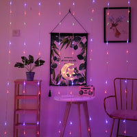 Rideau lumineux cascade LED 220 V, 4 couleurs, 3 x 3 m ou 3 x 2 m