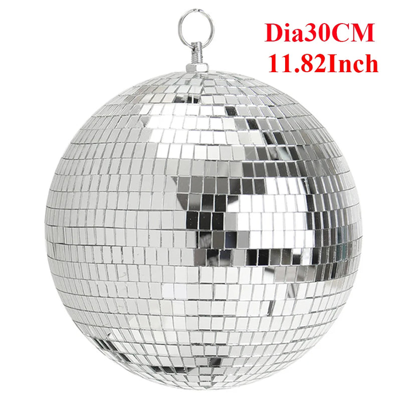 Boule à facettes disco en verre, 10 à 30 cm, sans moteur