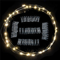 Guirlande photo lumineuse à pinces LED – pinces transparentes et fil argenté allumé