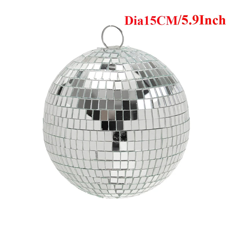 Boule à facettes disco en verre, 10 à 30 cm, sans moteur