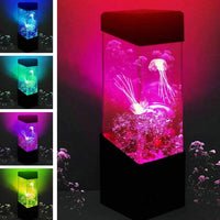 Lampe méduse aquarium – lampe aquarium rose avec méduse et quatre teintes de lumière