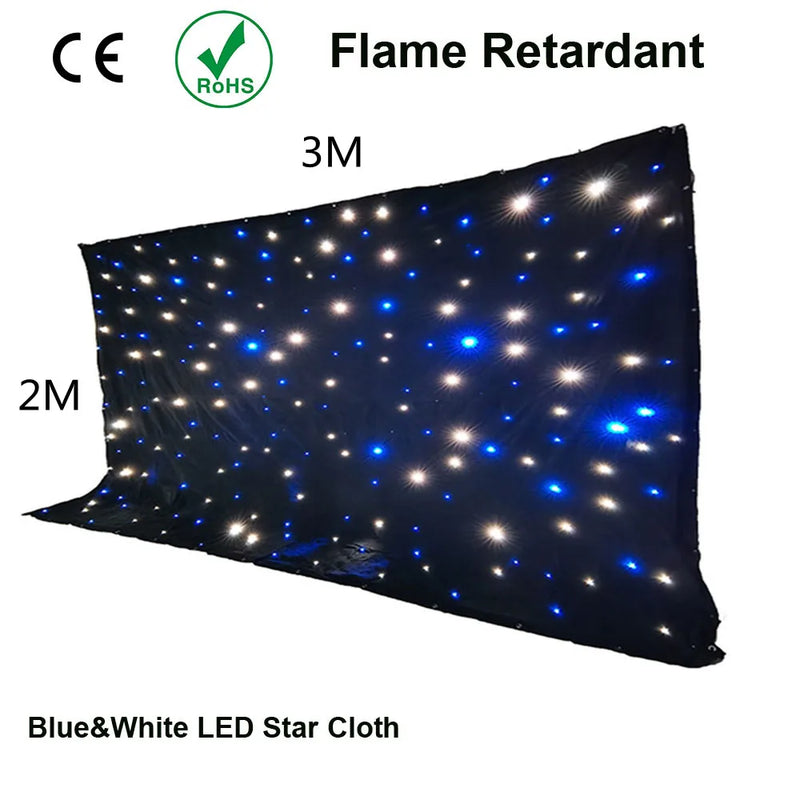 Rideau ciel étoilé LED sur velours noir avec contrôleur DMX, de 2 x 3 m à 4 x 10 m