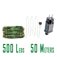 Guirlande lumineuse fil vert LED 10 à 200 m – modèle de 50 m à 500 LED