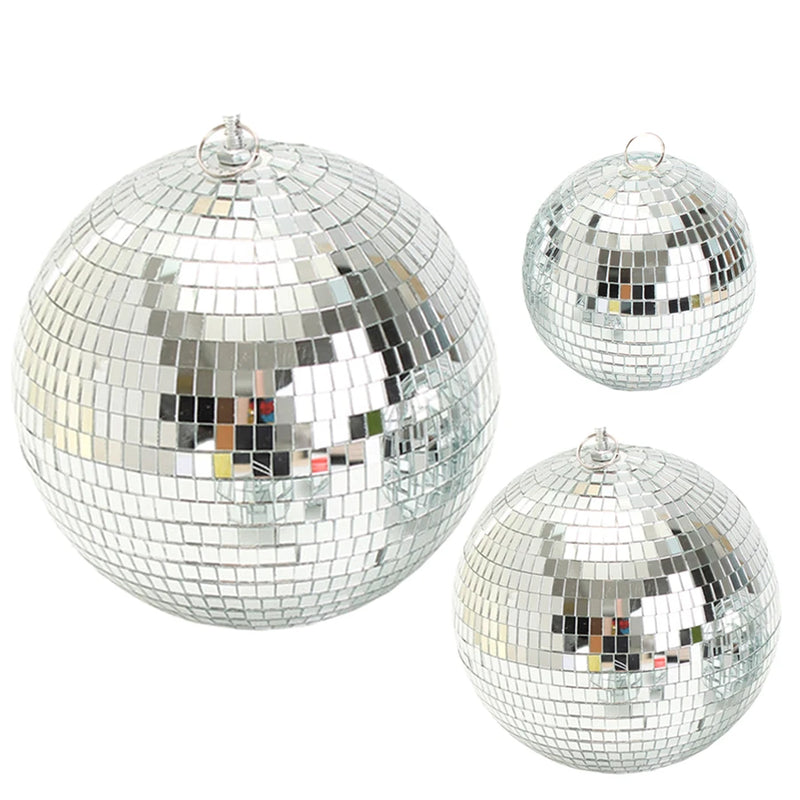 Boule à facettes disco en verre, 10 à 30 cm, sans moteur