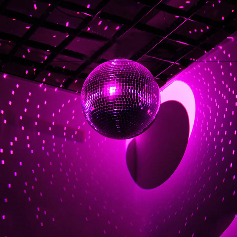 Boule à facettes disco en verre, 10 à 30 cm, sans moteur