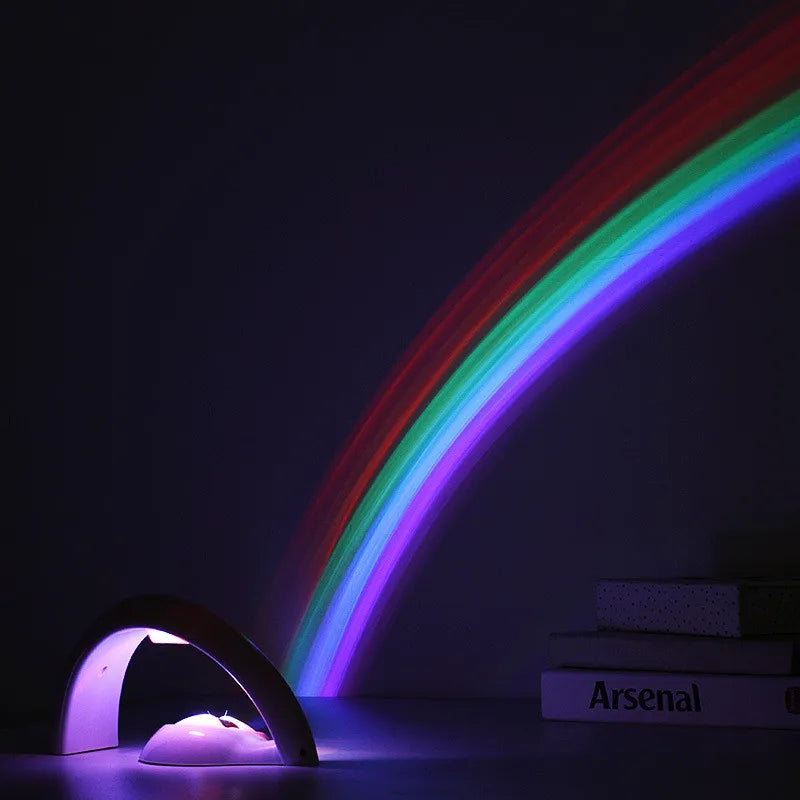 Lampe projecteur arc-en-ciel 5 LED, 2 modes, à piles AAA