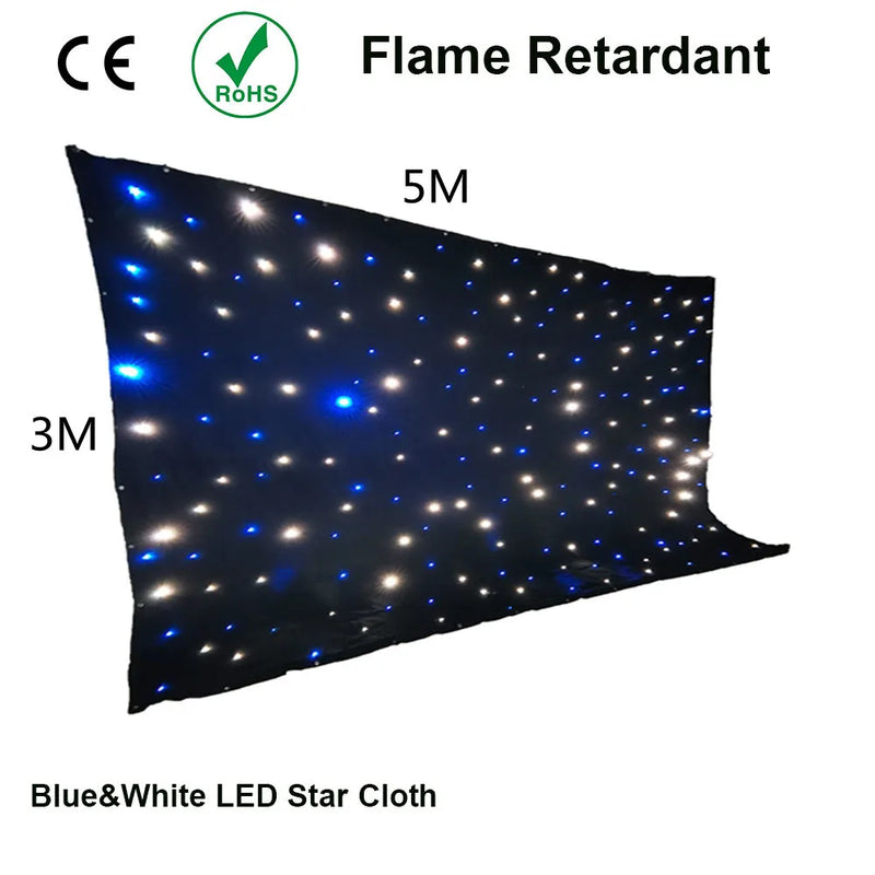 Rideau ciel étoilé LED sur velours noir avec contrôleur DMX, de 2 x 3 m à 4 x 10 m