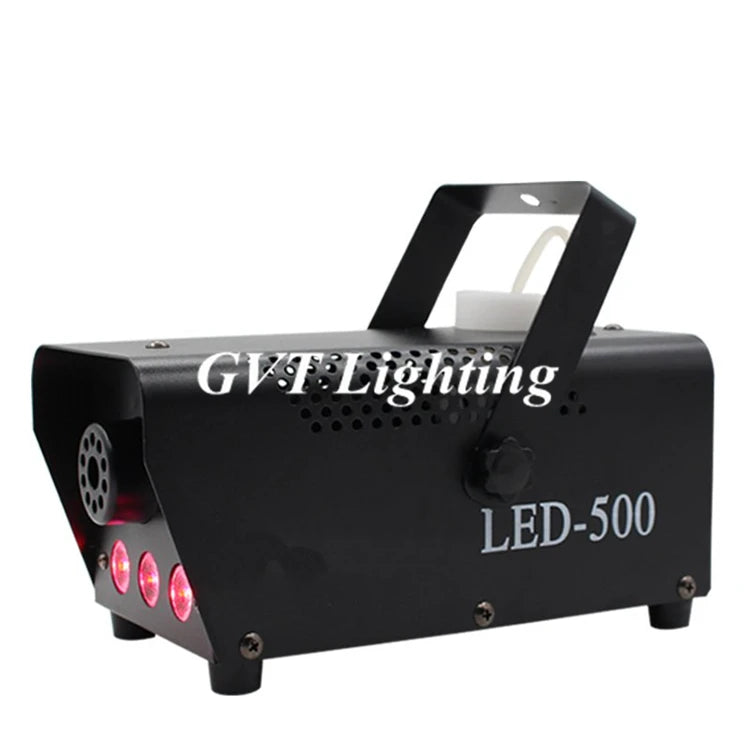 Machine à fumée LED 500 W – vue de face avec les LED rouges
