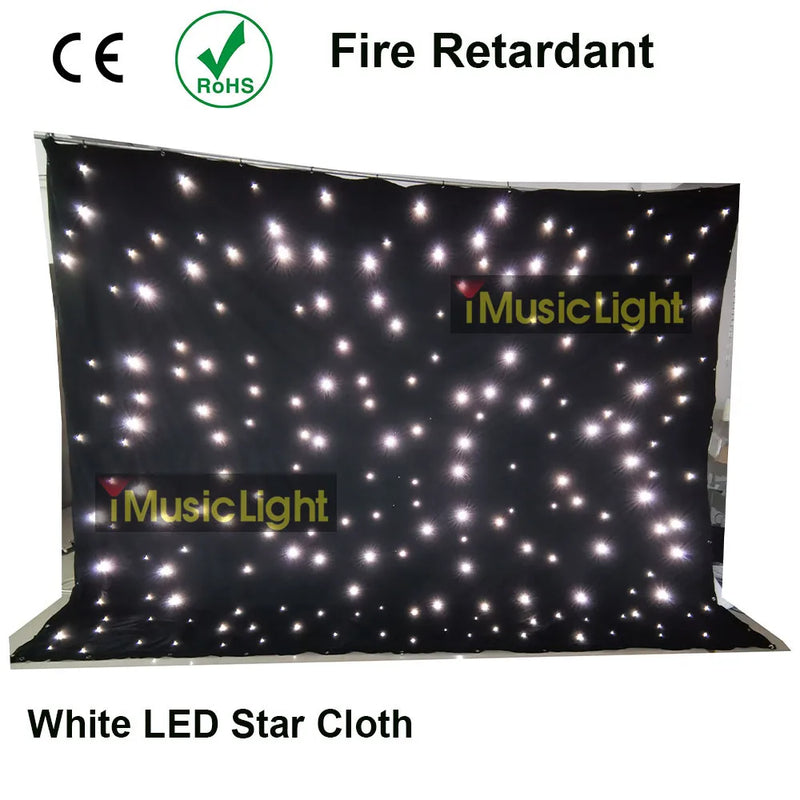 Rideau ciel étoilé LED sur velours noir avec contrôleur DMX, de 2 x 3 m à 4 x 10 m